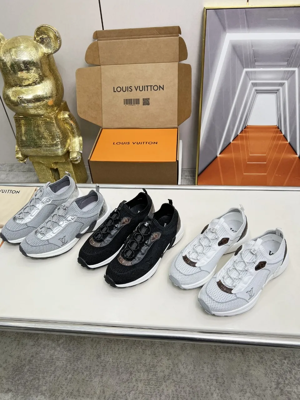 Men's Men's Shoes💰540 Men's and Women's LV Olym Men's Shoes💰ia sneakers are knitted technical fabric body with Monogram canvas trim, elastic laces and pull tabs for easy on and off, and light outsoles embellished with Monogram flowers for a comfortable and elastic wearing experience. Knitted technical fabric shoelaces, Louis Vuitton elements 35-45 (34*45*46* custom-made, non-refundable and non-exchangeable)
